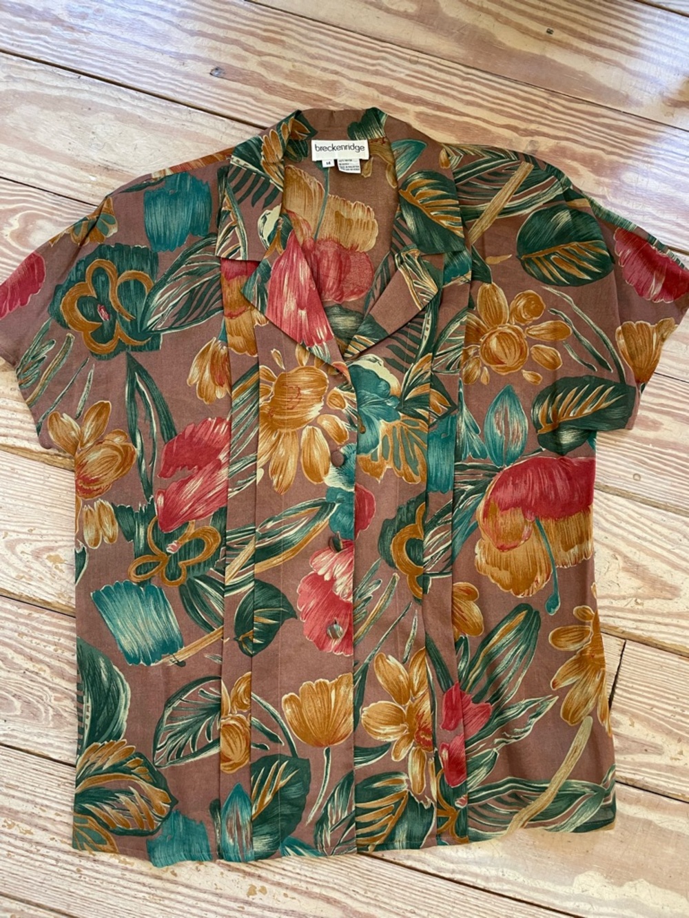 Breckenridge Floral Button-Up Shirt - Multi Color 100% Rayon